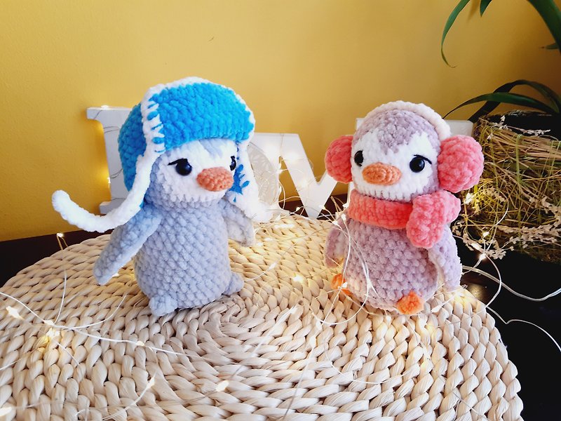 Penguin crochet pattern, amigurumi animals, stuffed penguin, Crochet patterns - 編織/刺繡/羊毛氈/縫紉 - 其他材質 多色
