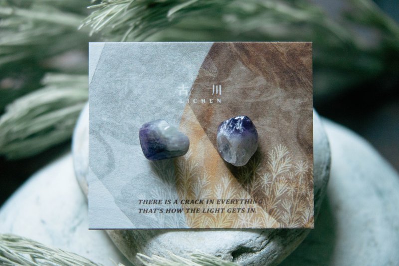 CRACK | 礦物系耳環 |  EARRINGS - 耳環/耳夾/耳骨夾 - 玉石 紫色