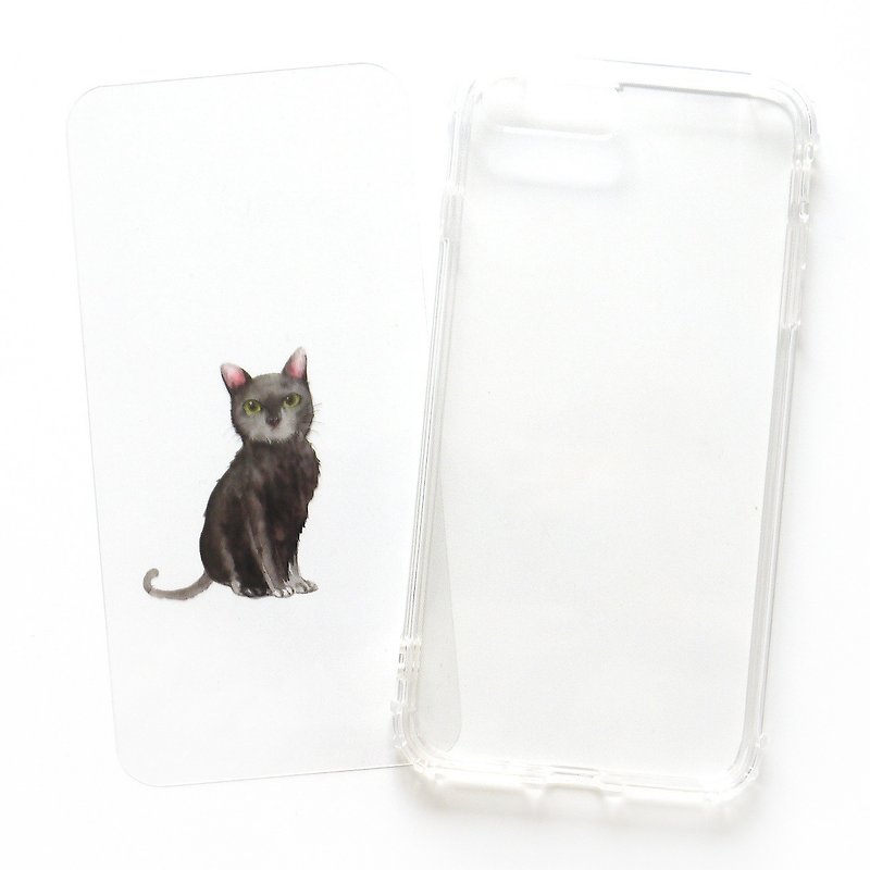 黑貓2 - 手機殼 | TPU Phone case 防摔 空壓殼 | 可加字設計 - 手機殼/手機套 - 橡膠 透明