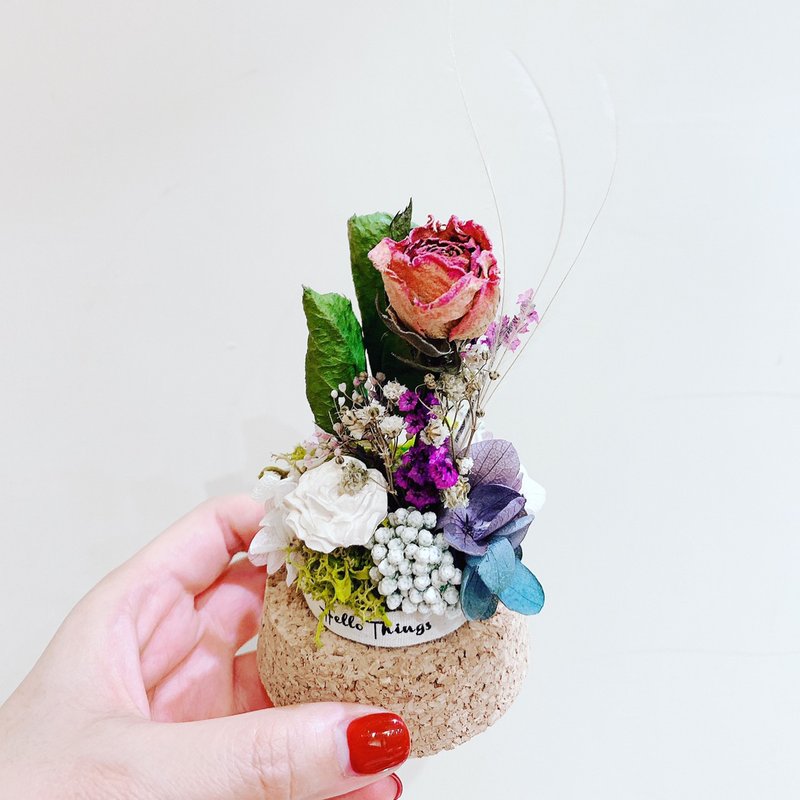 Hello 不凋花 永生花 乾燥花 現貨 乾燥花玻璃盅 DIY 手作材料包 - 花藝/盆栽/植栽 - 植物．花 