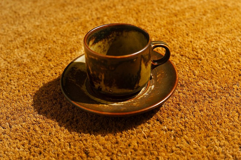 Made in Switzerland—Sara Desert Style Coffee Cup Set—Antique Old Props - แก้วมัค/แก้วกาแฟ - วัสดุอื่นๆ สีนำ้ตาล