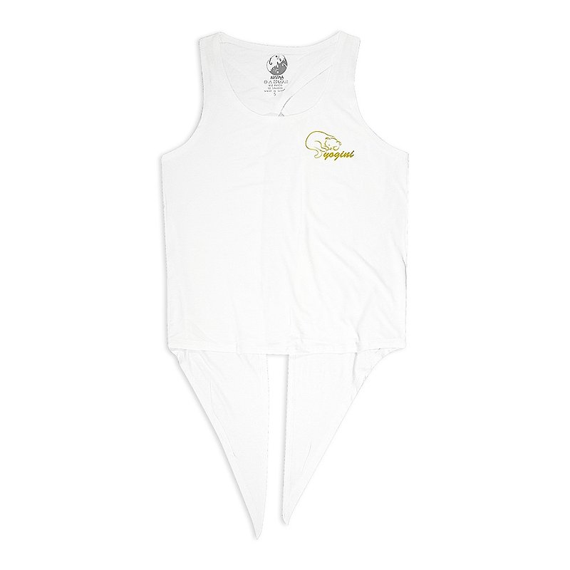 AKUMA YOGA-tied front and back 3way vest (white)-Yogini - Women's Vests - Other Materials White