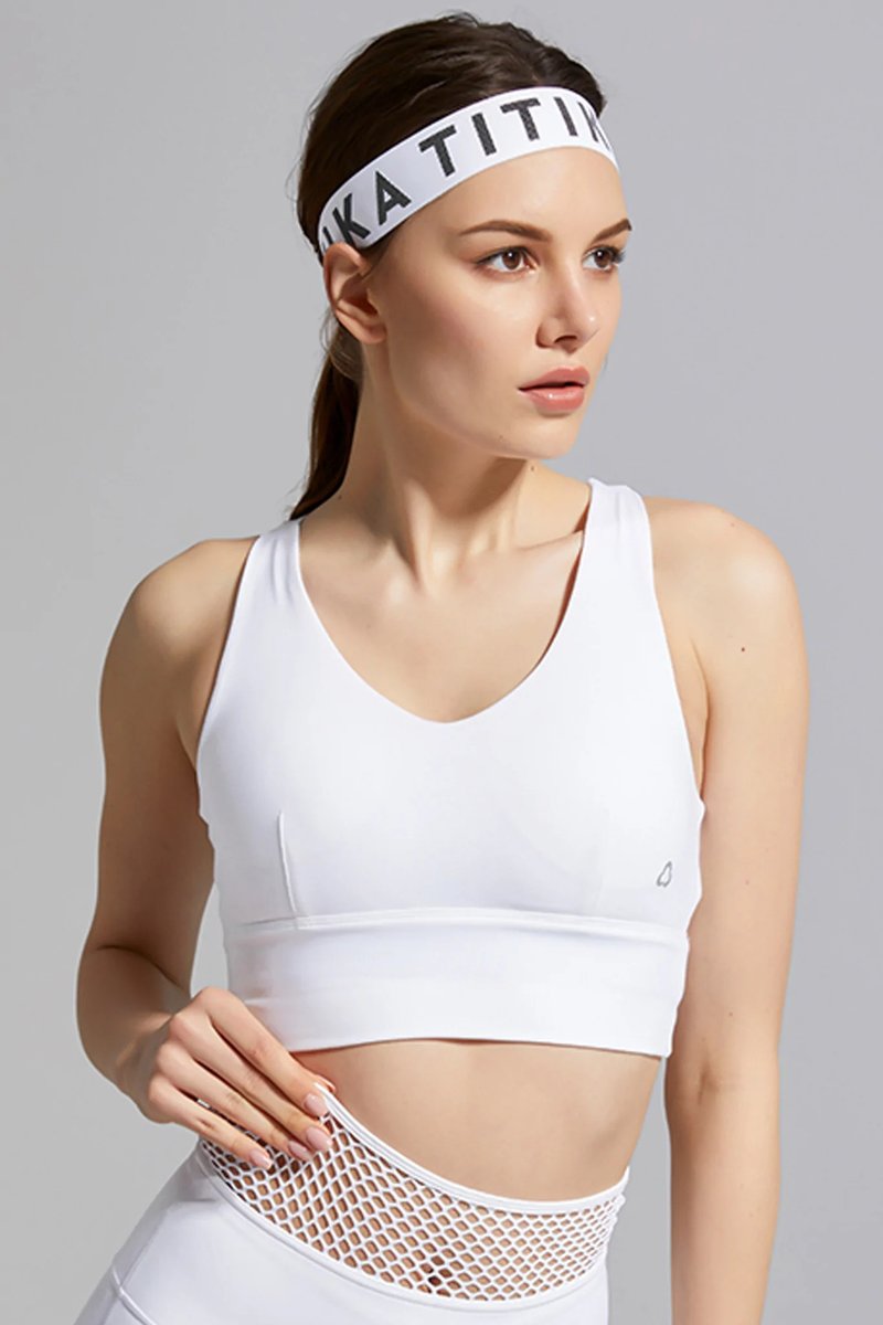 Karla Medium Impact Bra II - Women's Yoga Apparel - Polyester White