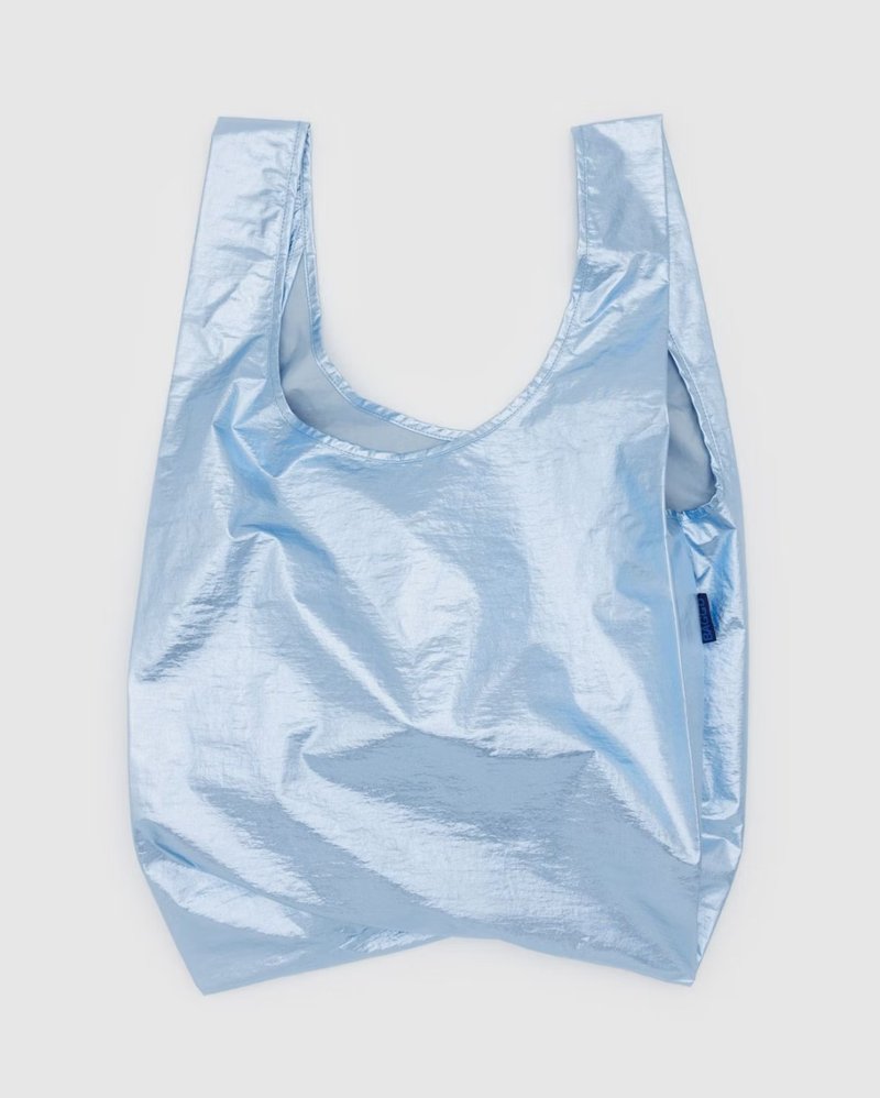 BAGGU Eco-Friendly Storage Shopping Bag-Standard-Limited Light Blue Metal - กระเป๋าถือ - วัสดุกันนำ้ สีน้ำเงิน