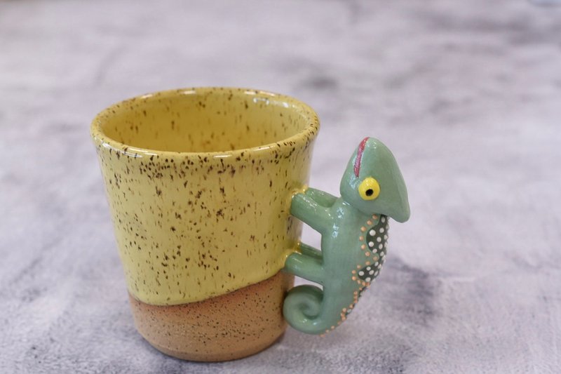 變色龍把手陶杯 - 茶壺/茶杯/茶具 - 陶 