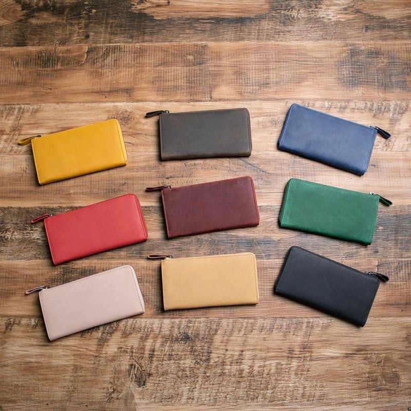 TIDY - Organize your wallet - Make your own wallet - All-leather L-shaped zipper long wallet - Personalized gift - กระเป๋าสตางค์ - หนังแท้ หลากหลายสี