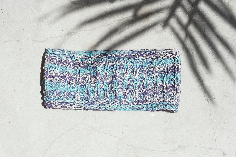 Mother's Day Handmade Cotton Threaded Ribbon / Ribbon Hairband - Candy Color Blue Purple Stripe Pattern (Handmade Limited) - เครื่องประดับผม - ผ้าฝ้าย/ผ้าลินิน หลากหลายสี