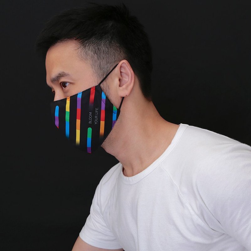 綻放 ! 兩用型立體口罩套 / 可置濾材 - 口罩/口罩收納套 - 棉．麻 黑色