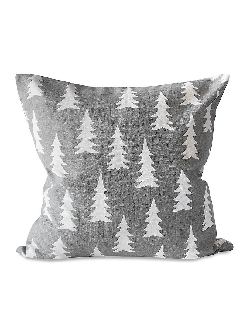 Nordic designer model - pillowcase GRAN, Gray Christmas tree - Pillows & Cushions - Cotton & Hemp 