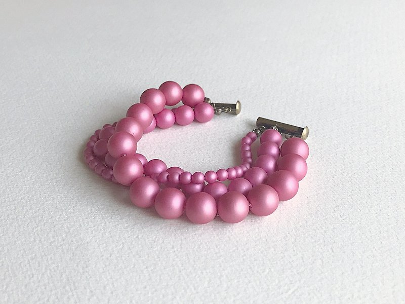GIRL Bracelet - 手鍊/手鐲 - 玻璃 粉紅色