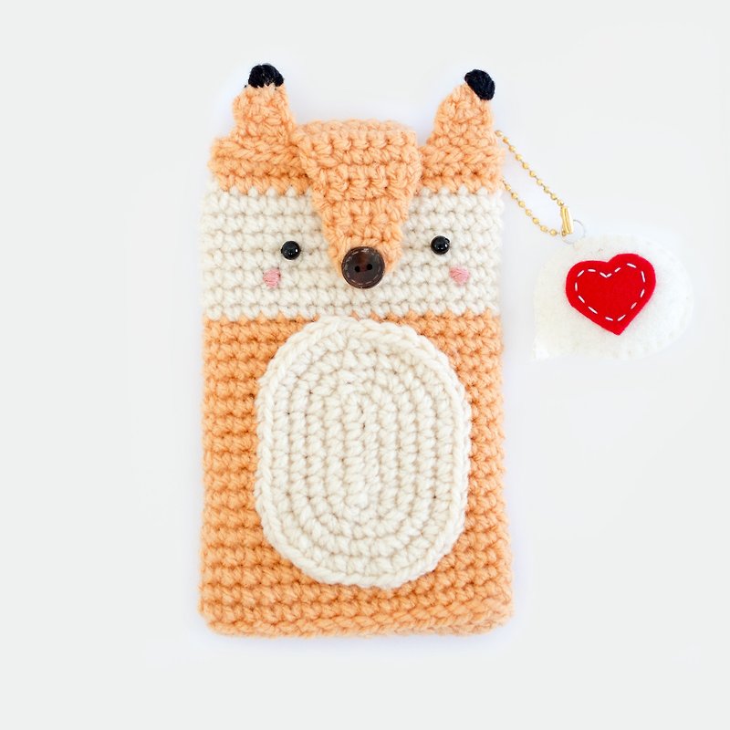 Crochet Fox iPhone 6 case + Qoute Love Keychain - เคส/ซองมือถือ - วัสดุอื่นๆ สีนำ้ตาล