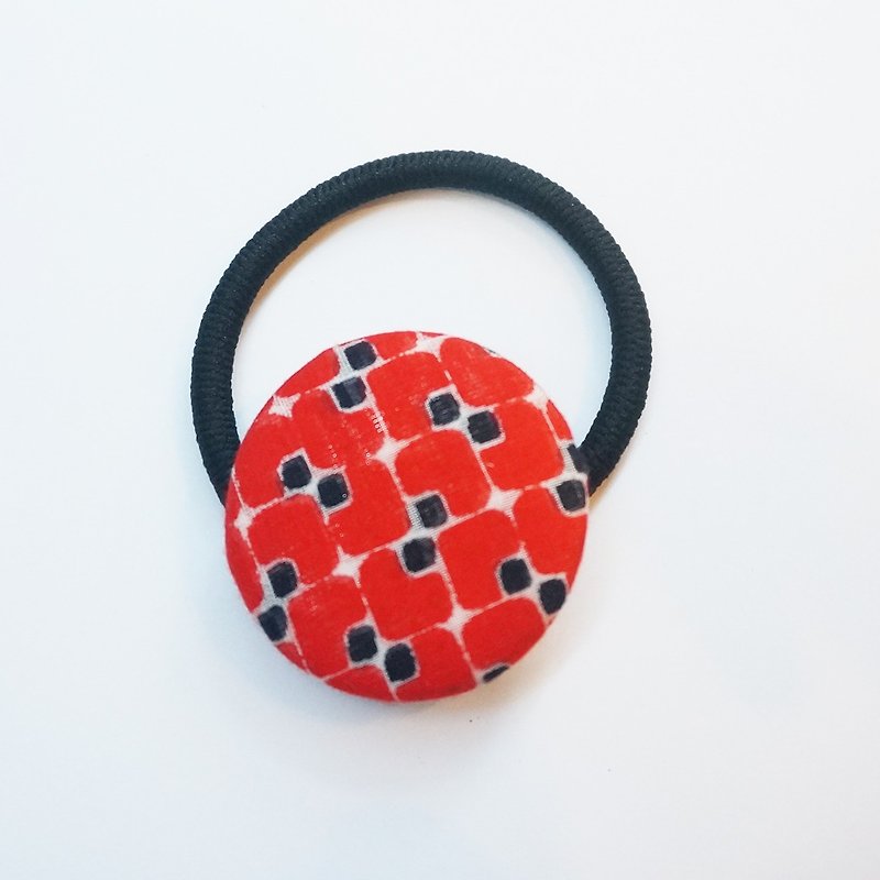 Sienna bag button elastic black hair ring black bracelet - Hair Accessories - Cotton & Hemp Pink