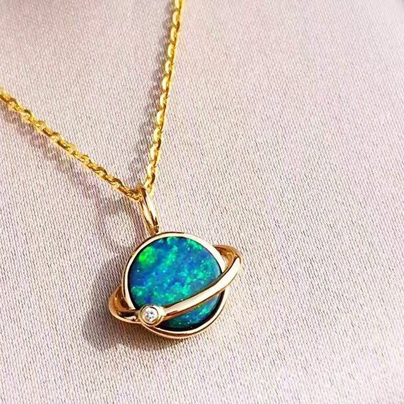 Aurora Planet Opal Crystal Necklace - Necklaces - Gemstone Multicolor
