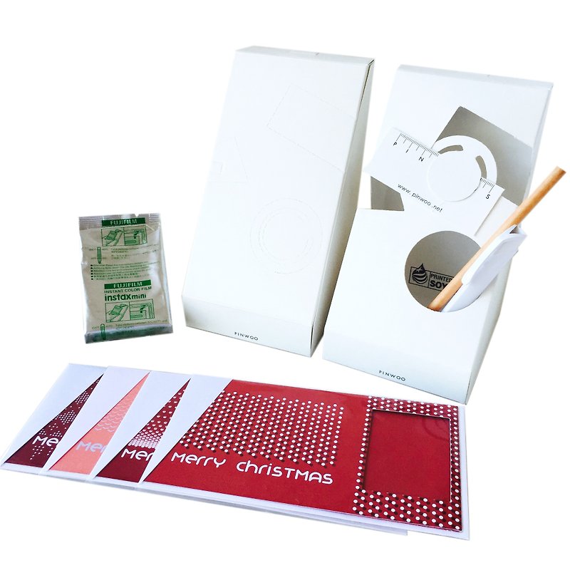 Pin Cards - Illusory Christmas Greeting Frame Card Kit Frame cards + film + paper pencil + pen container - Other - Paper White