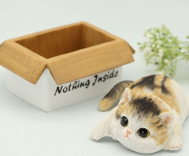 デバリエ ca238m【正規品】猫の置物 三毛猫 小物入れ レジン製