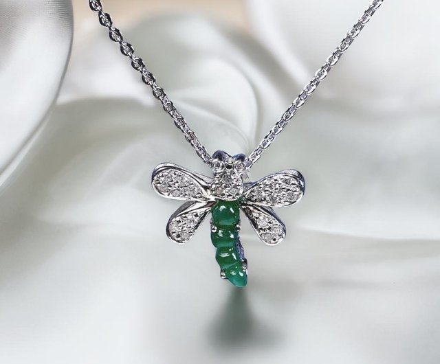 Jade hot sale dragonfly necklace