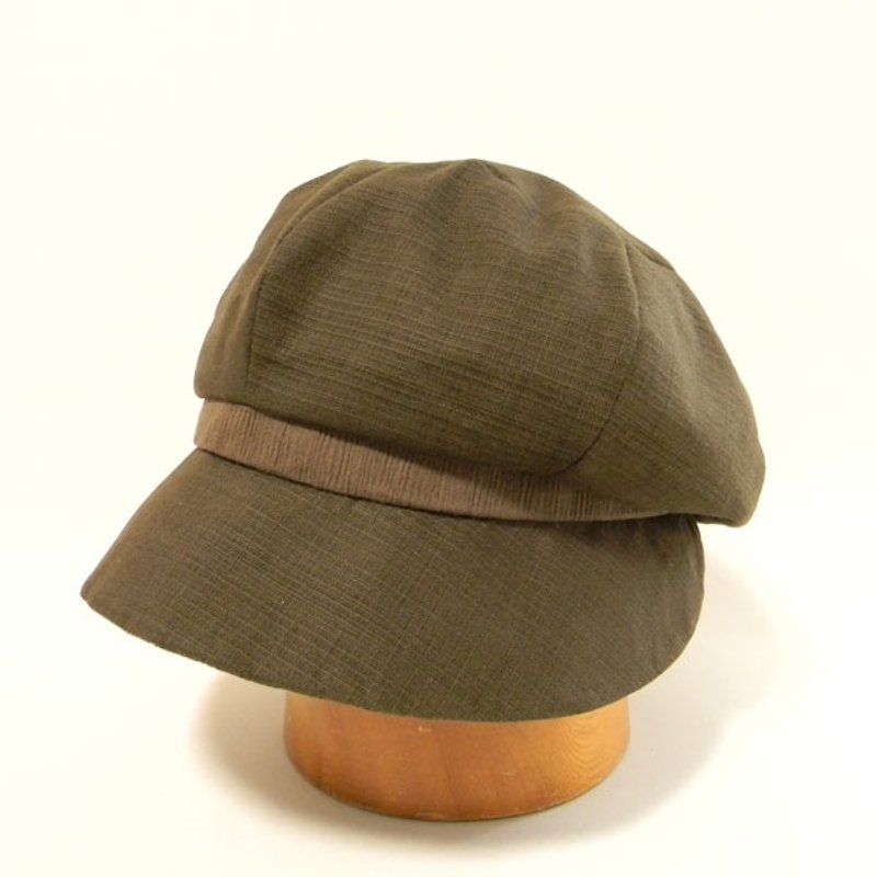 New Boy Cap Wind Croche with outstanding small face effect with a crown with large volume and a big visor 【PL 1278 - Brown】 - Hats & Caps - Cotton & Hemp Brown
