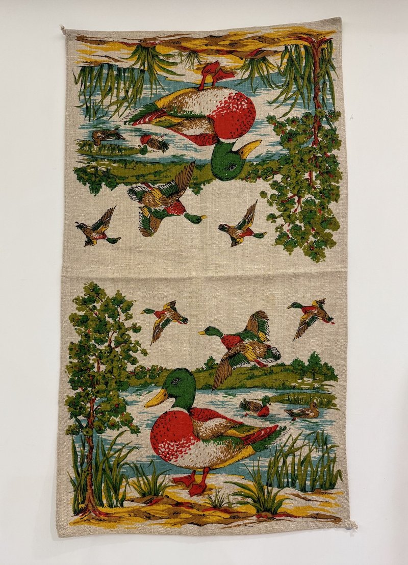 【Mother's Day】Duck Early American Vintage Cloth Tea Towel Series - ม่านและป้ายประตู - ผ้าฝ้าย/ผ้าลินิน หลากหลายสี