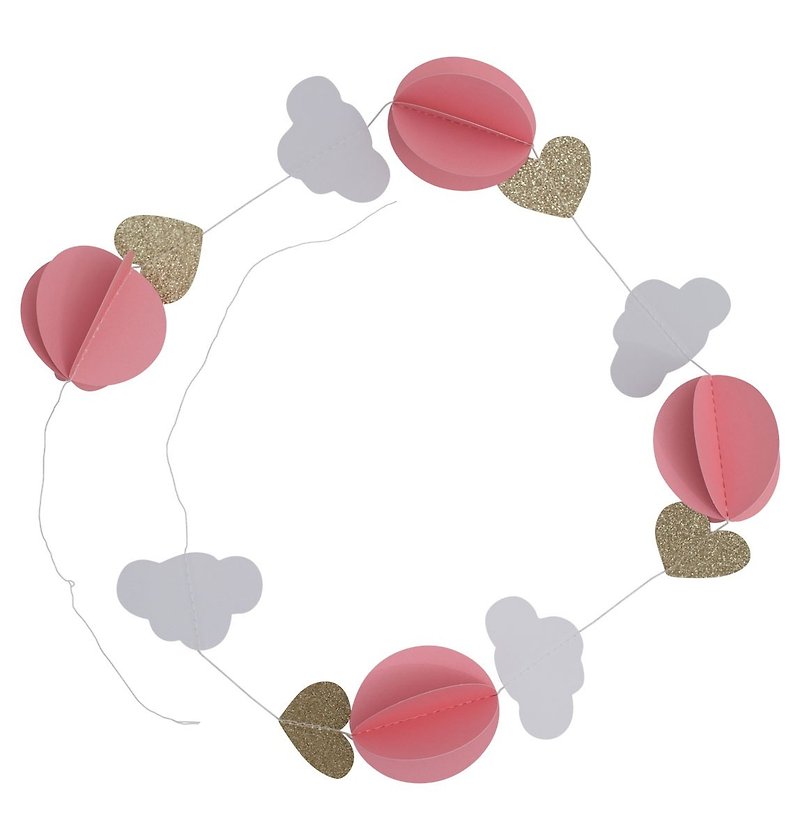 Dutch a Little Lovely Company three-dimensional pink ball cloud party ornaments - Items for Display - Paper 