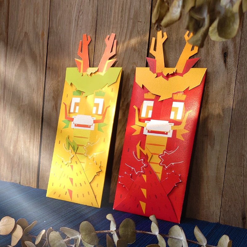 昂包龍呼哩　是紅包也是卡片 - 紅包袋/春聯 - 紙 紅色