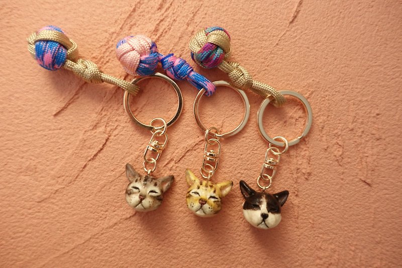 【手製鎖匙扣】貓貓鎖匙扣 - 鑰匙圈/鎖匙扣 - 塑膠 