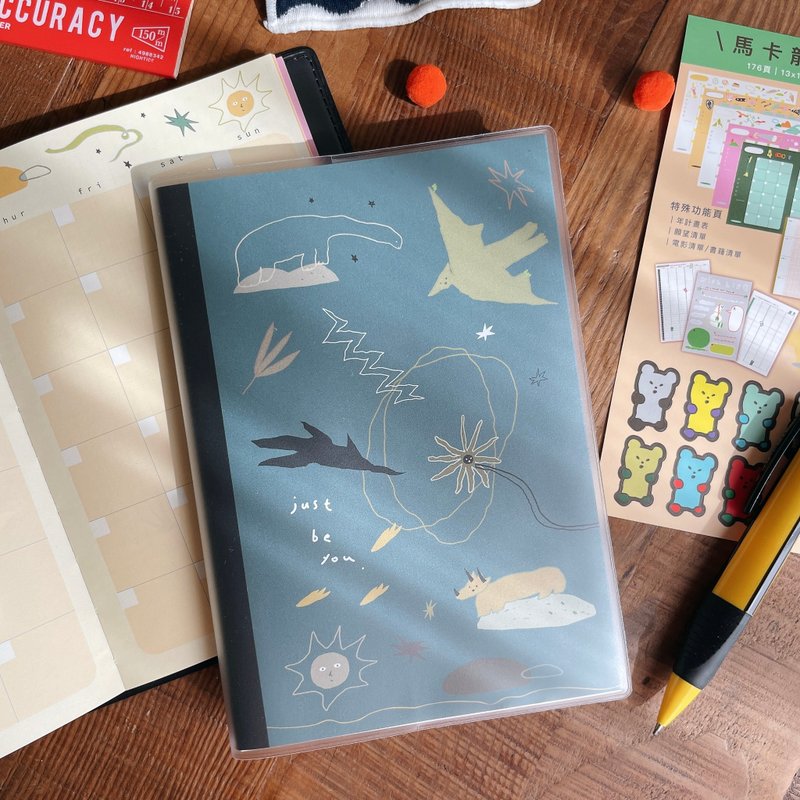 Macaron toe picture and text notebook, timeless perpetual calendar matte cover | After dark - สมุดบันทึก/สมุดปฏิทิน - กระดาษ สีน้ำเงิน