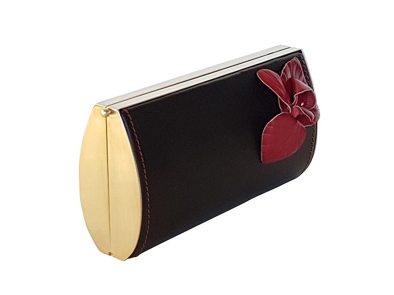 Wild orchid clutch - Other - Genuine Leather Black