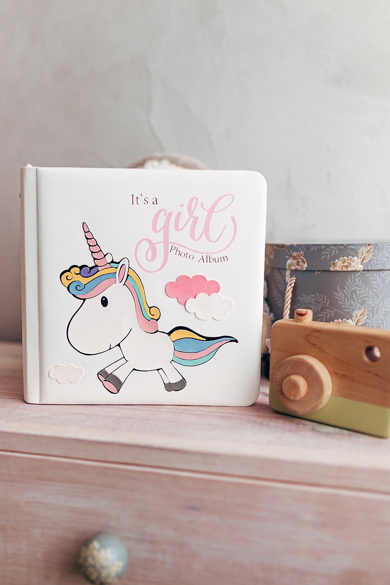 Cute Picture Book for Baby Girl , Baby Memory Book, Newborn Baby Gift - 兒童繪本/故事書 - 人造皮革 白色