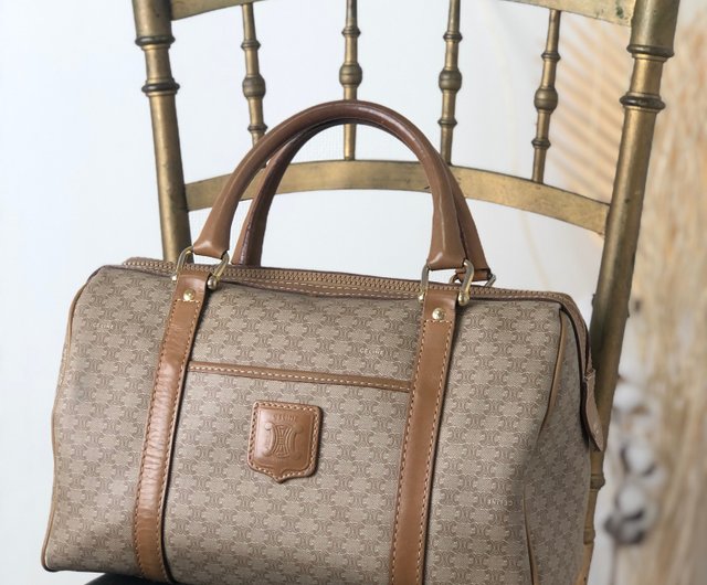 日本直送 名牌中古包 】CELINE セリーヌ マカダム ハンドバッグ ベージュ ブラゾン型押し PVCレザー ミニボストン vintage  df2vmw - ショップ VintageShop solo トートバッグ・ハンドバッグ - Pinkoi