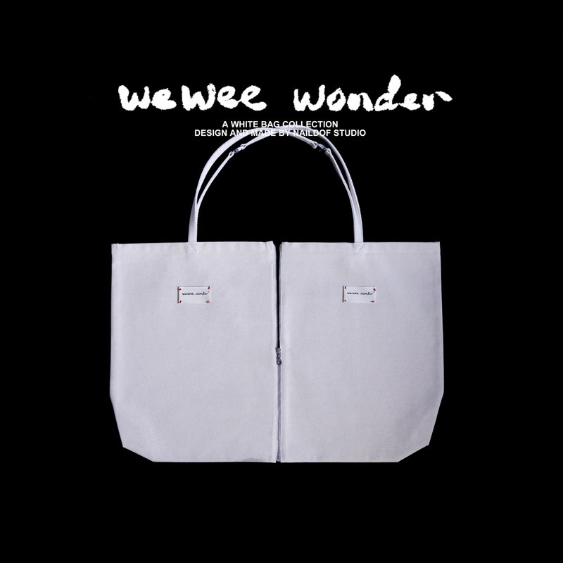 White Canvas Bag 046 Detachable Single Shoulder Handbag Lovers Canvas Bag - Messenger Bags & Sling Bags - Cotton & Hemp White