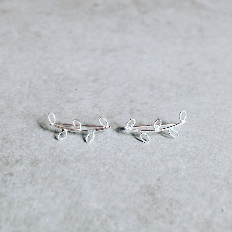 【 PURE COLLECTION 】- Nature / Leaf of life .925 silver earrings - ต่างหู - โลหะ สีเงิน
