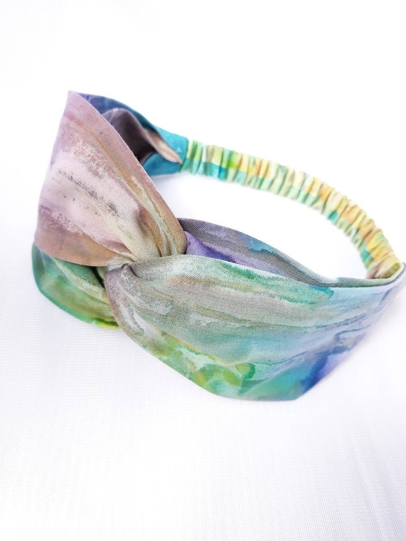 Rainbow hand-dyed handmade hair band - Headbands - Cotton & Hemp Multicolor
