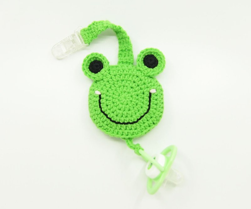 Pacifier chain clip + pacifier storage bag / frog - Other - Polyester 