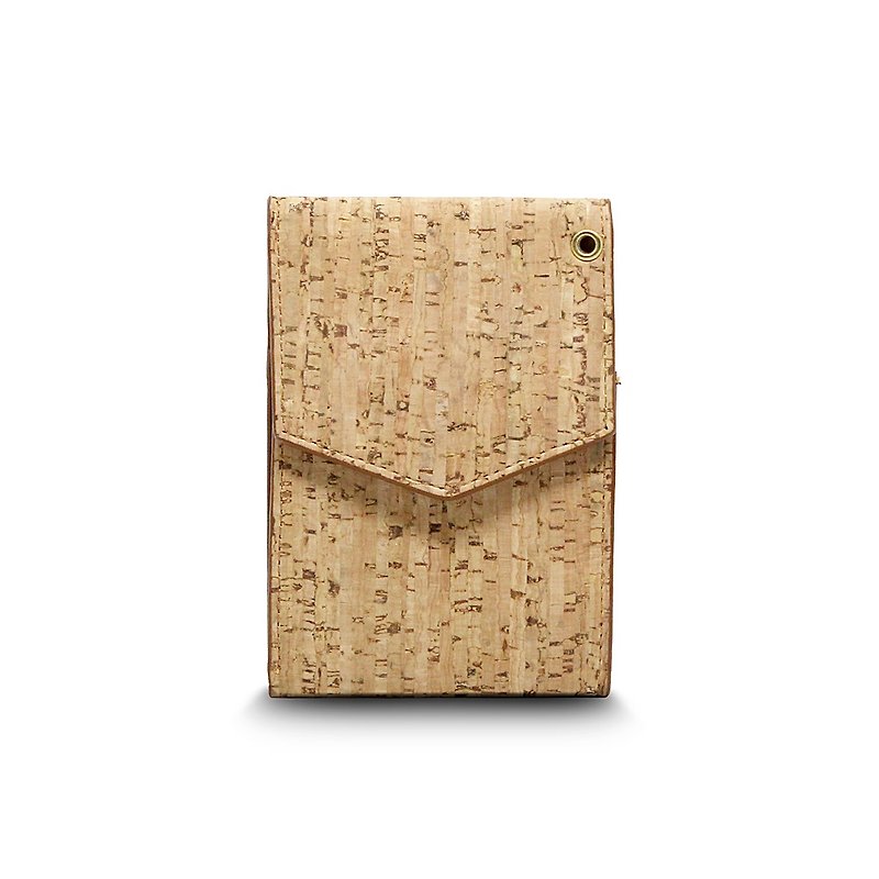 CORCO 簡約掛頸軟木皮夾 - 原棕色(含掛繩) - 長短皮夾/錢包 - 防水材質 