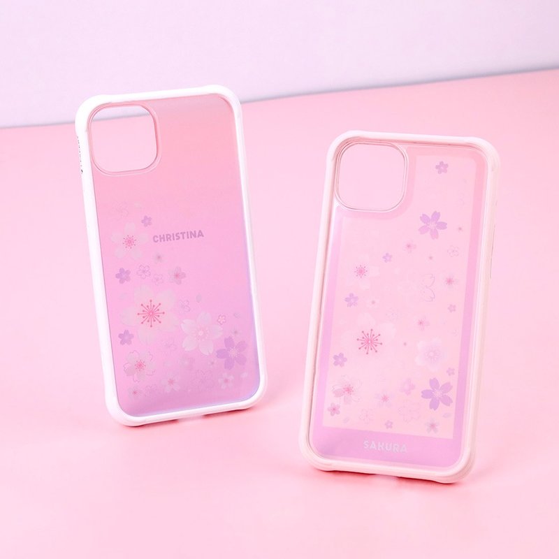 ArtiShell藝術防摔手機殼-櫻花漫舞透明 iPhone15系列 - 手機殼/手機套 - 其他材質 