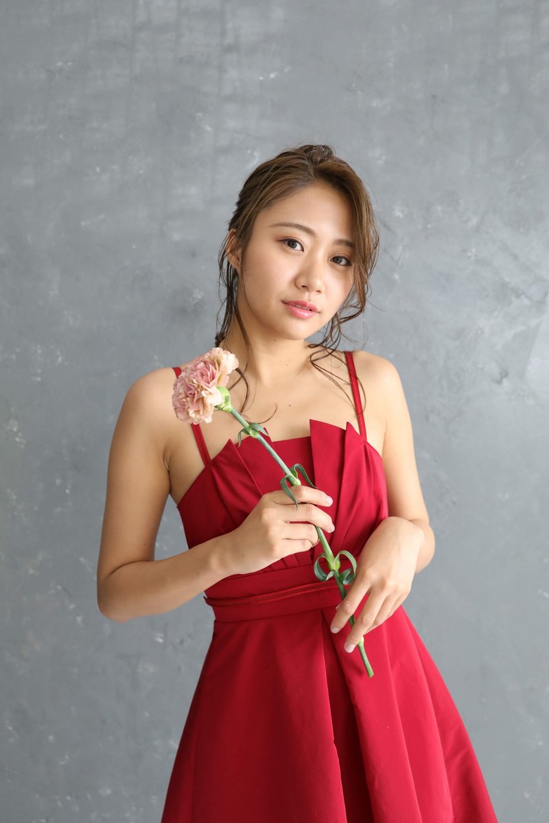 日本製造的胸圍褶襉吊帶背心連衣裙 - 晚禮服/晚禮裙 - 其他人造纖維 紅色