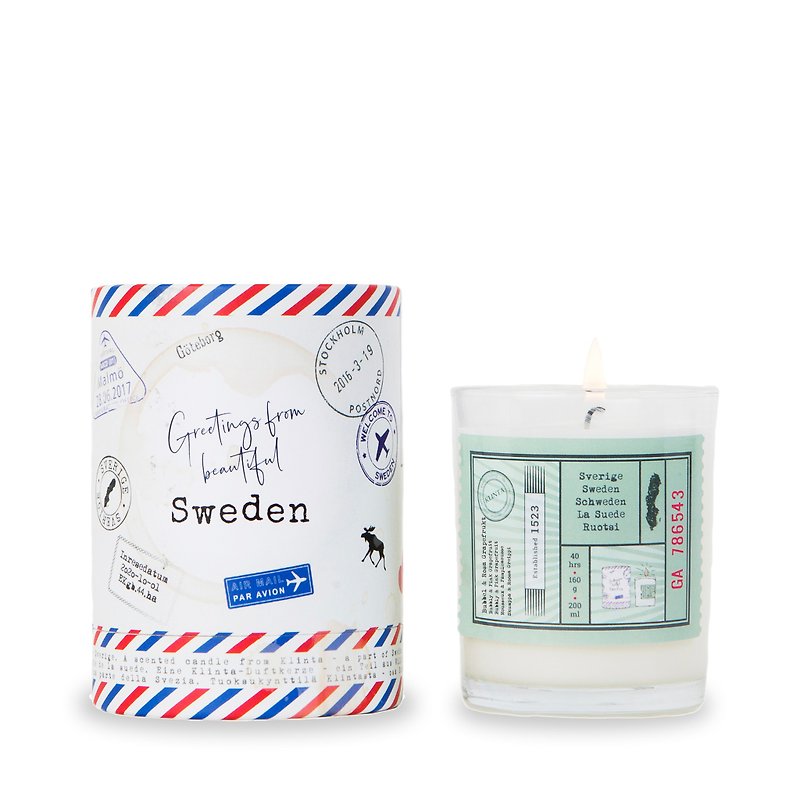 【Greetings from Sweden】Aromatherapy Candle (45 Hours)- Champagne Grapefruit - Candles & Candle Holders - Other Materials White