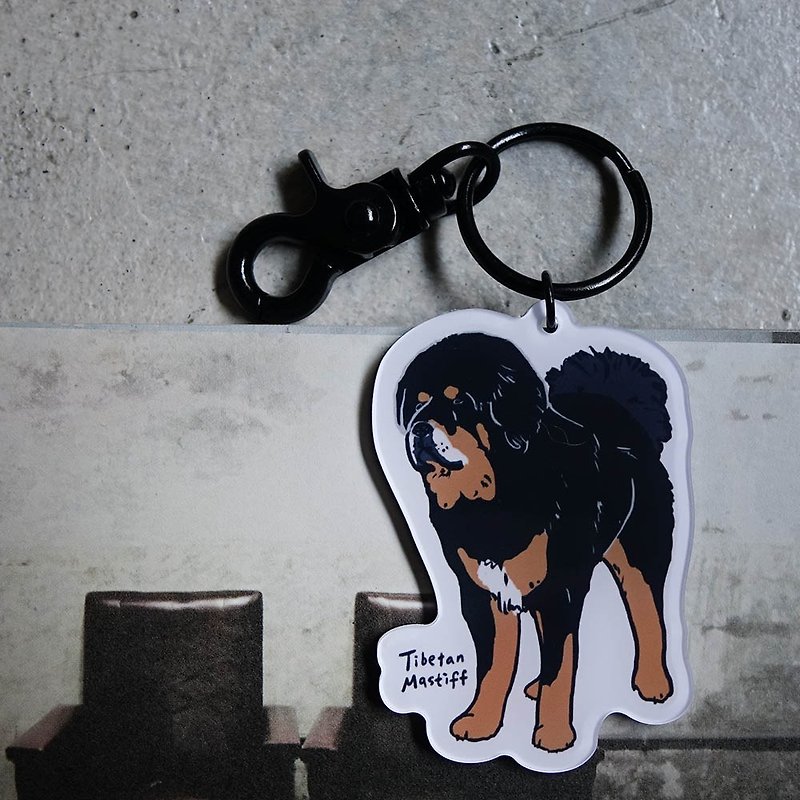 【快速出貨】獒犬鑰匙圈 - 鑰匙圈/鎖匙扣 - 壓克力 黑色