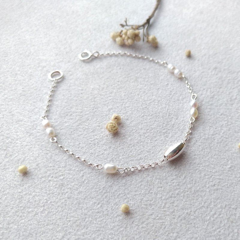 Sb003-Xinghe 2-Pure Silver Pearl Bracelet - Bracelets - Gemstone White