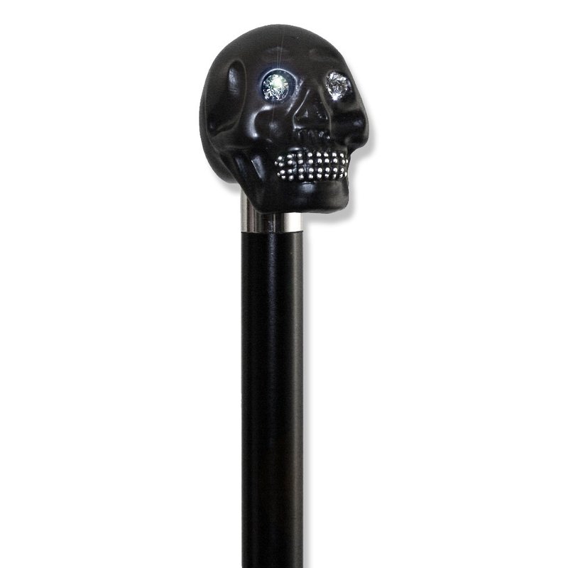 Modeling scepter. Black Skull Head <Eyes inlaid with Swarovski Elements Crystal> - Other - Wood 