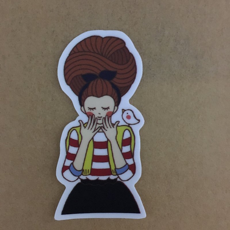 Hive Girl Series Small Waterproof Sticker SS0046 - สติกเกอร์ - กระดาษ สีแดง