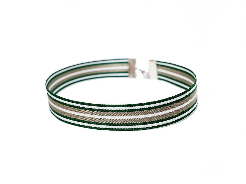 和平綠線 緞帶頸鍊 - 項鍊 - 其他材質 綠色