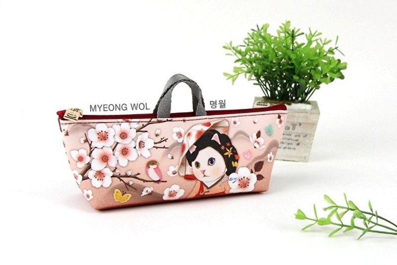 Jetoy, sweet cat bag type Pencil _Myeong wol ~ J1609507 - Pencil Cases - Other Materials White