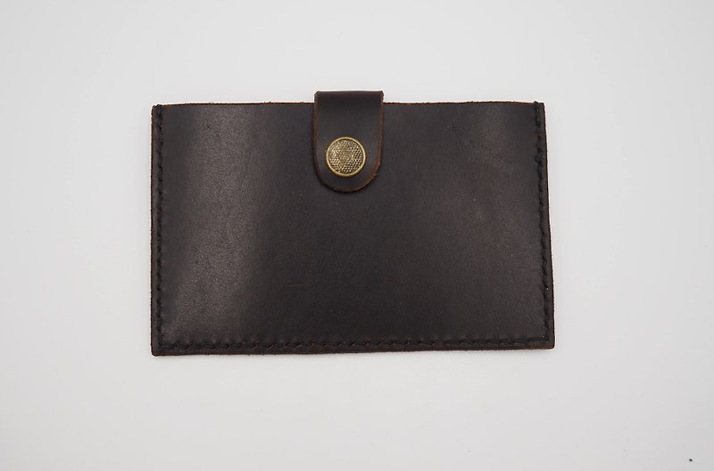 Dark coffee partial black-card/business card holder - Other - Genuine Leather Black