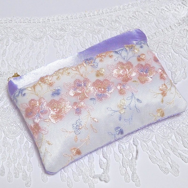 桜ポーチ - 化妝袋/收納袋 - 其他材質 紫色