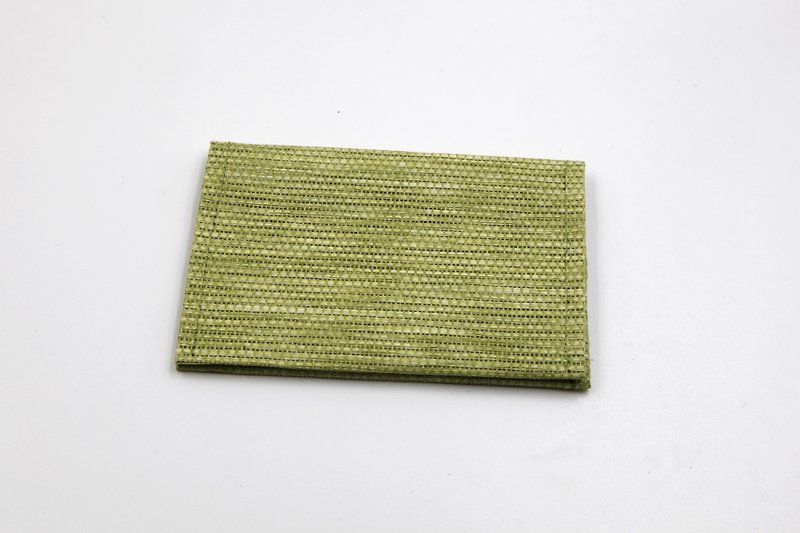 [Paper cloth home] Paper thread woven business card holder/card holder grass green - Card Holders & Cases - Paper Green