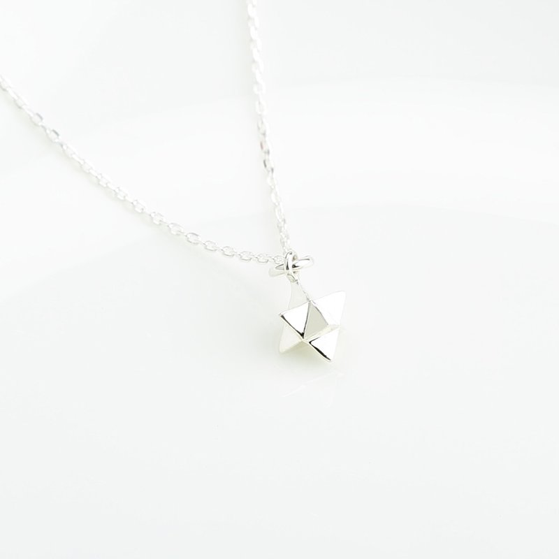 【Angel & Me】3D Merkaba s925 sterling silver necklace Valentine Day gift - Necklaces - Sterling Silver Silver