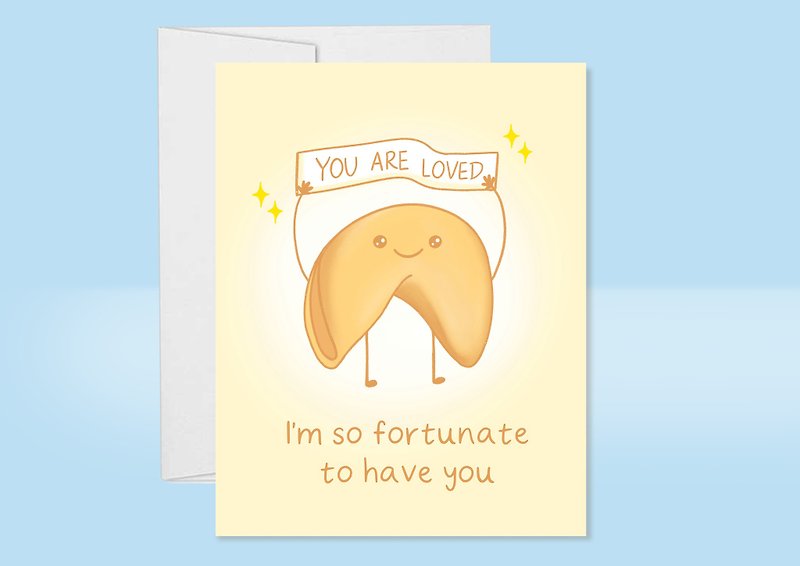 Fortune Cookie Love Card, Card for Her, Card for Him, Cute Funny Pun Card - การ์ด/โปสการ์ด - กระดาษ 