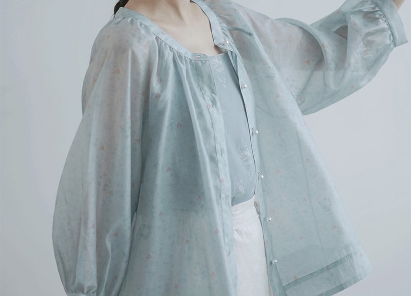 【海棠歸春】新中式復古 漢元素日常通勤襯衫 - 女上衣/長袖上衣 - 絲．絹 多色