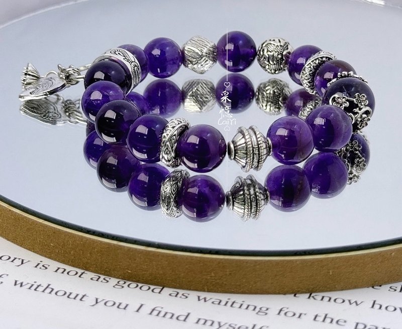 CaiYI&CaiYi powerfully attracts wealth and noble people - natural amethyst] 12mm on sale - Bracelets - Crystal 